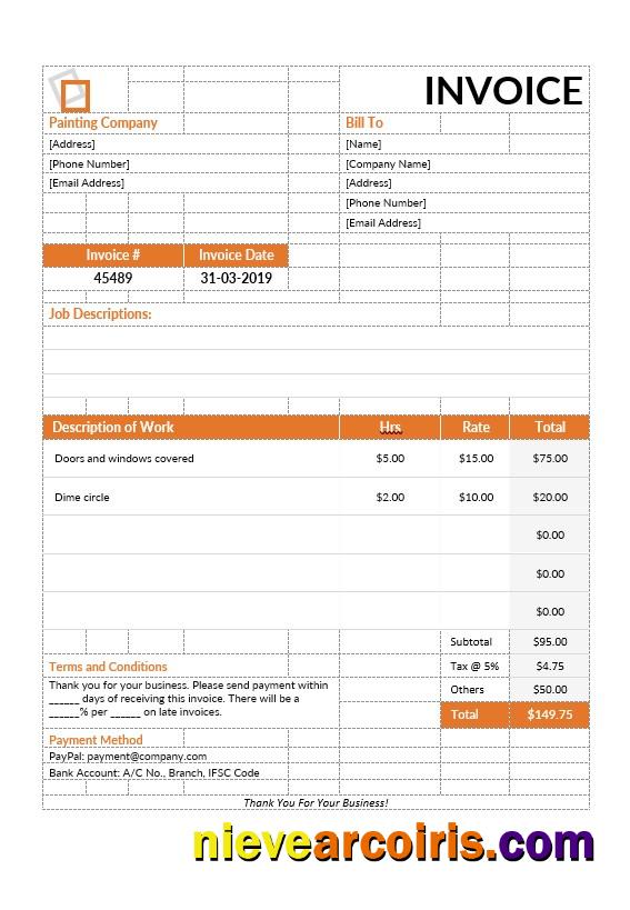 Painting Services Invoice